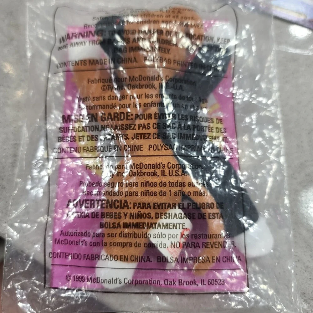 Ty Beanie Babies Chip The Cat #12 McDonald's Toy 1999 SEALED & Rare - Errors